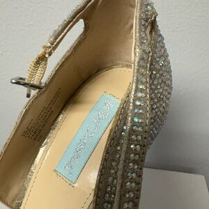 Betsey Johnson Gold Crystal Heels